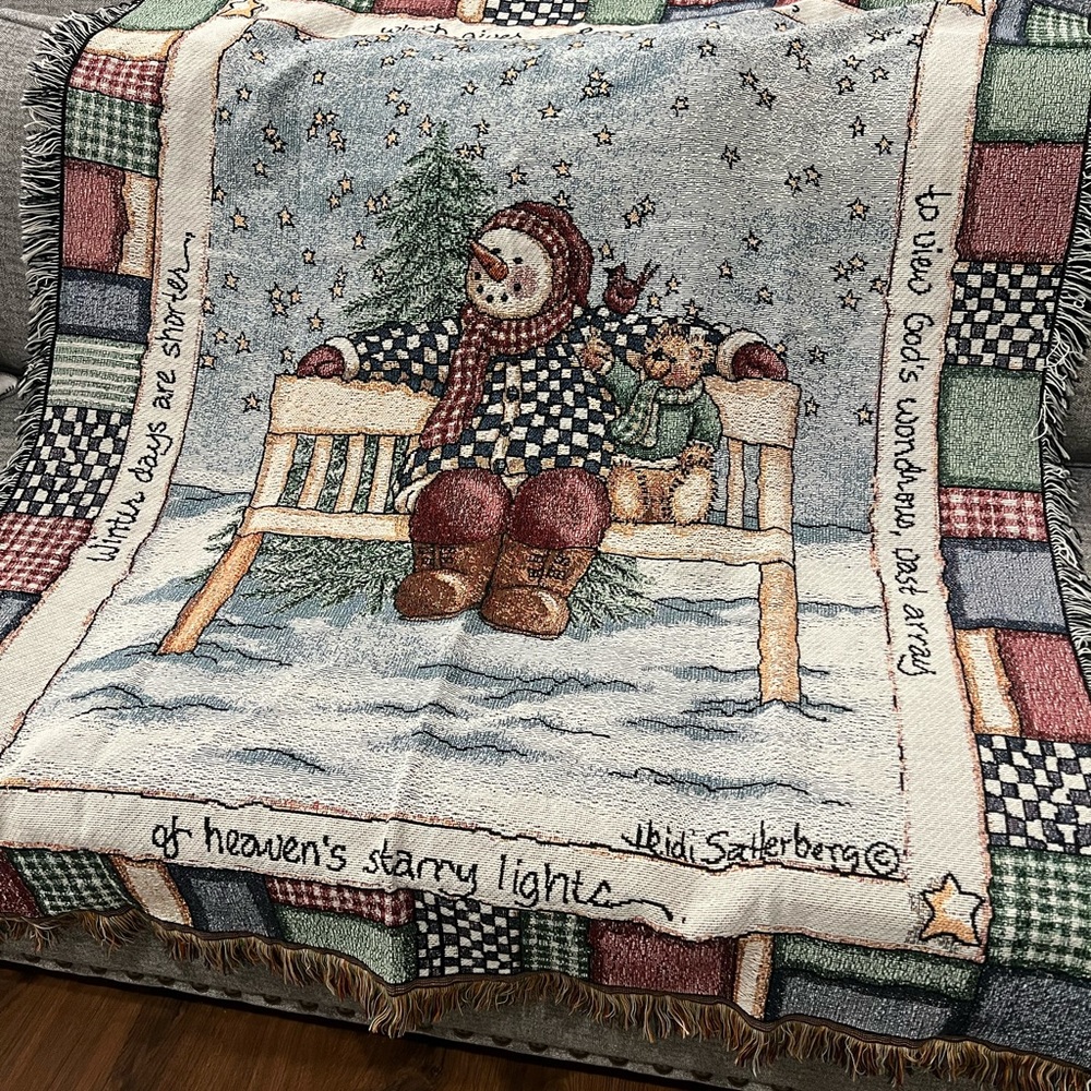 Heidi Satterberg Woven "Winter Nights" THROW BLANKET Tapestry Hanging